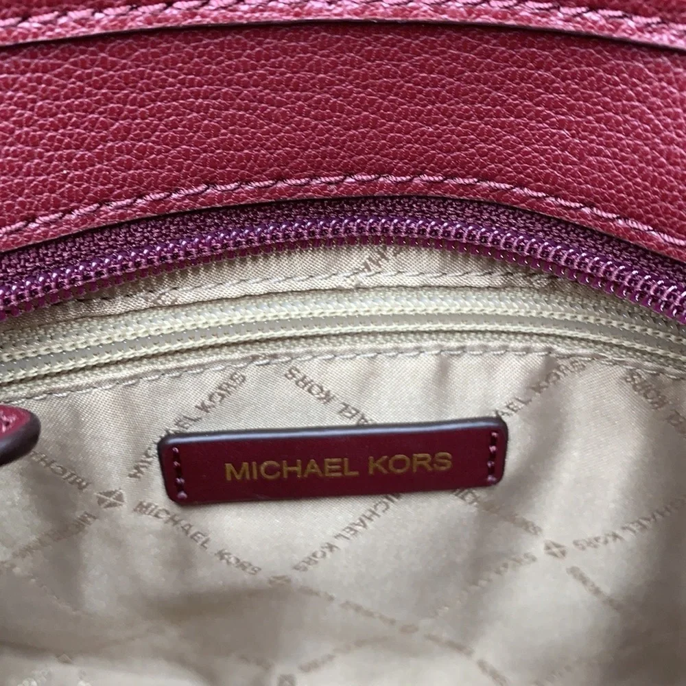 Michael Kors Hamilton Small Satchel Shoulder Crossbody Bag Dark sherry color